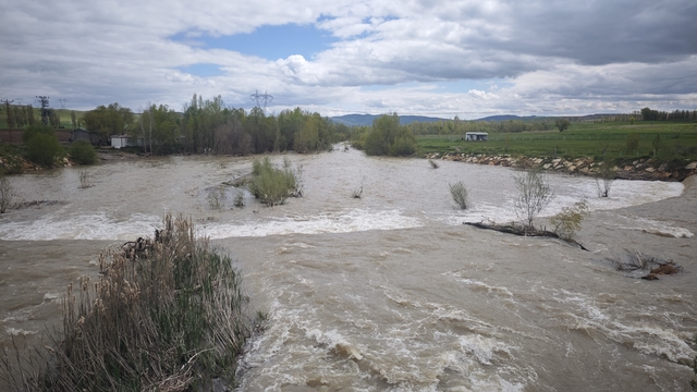 Türkiye'nin en uzun nehri Kızılırmak'ı besleyen Yıldız Irmağı coştu