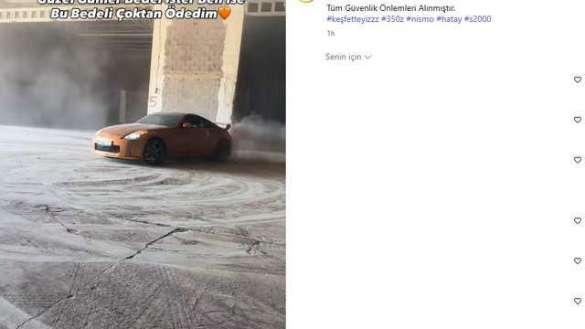 Trafikten menedilen otomobilini aldıktan sonra yine drift yaptı