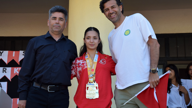 Avrupa şampiyonu Nehir, coşkuyla karşılandı
