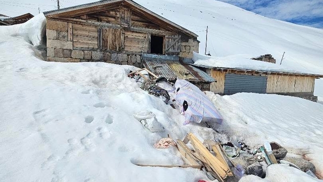 Yayla evlerini kırdı döktü; ormanda dinlenirken drone kamerasına yakalandı