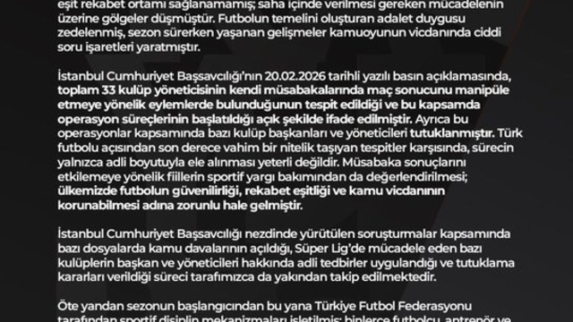 Kayserispor'dan ligin tesciline yönelik açıklama