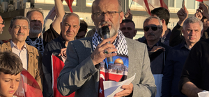 Çanakkale'de İsrail'in Küresel Sumud Filosu'na saldırısına tepki gösterildi
