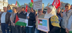 Çanakkale'de Sumud Filosu'ndaki aktivistlere destek gösterisi