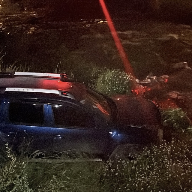 Bursa'da otomobil dereye savruldu, sürücü aracı bırakıp gitti