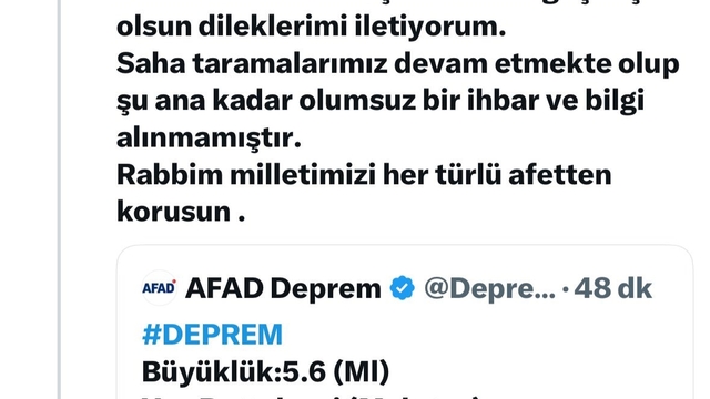 Malatya Valisi Yavuz'dan deprem açıklaması
