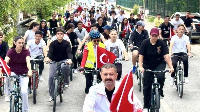 Çine'de 'sağlıklı yaşam' için pedal çevirdiler