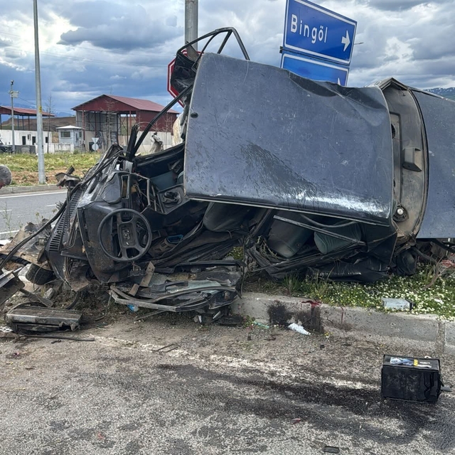 Bingöl'de hayvan yüklü kamyon otomobillere çaptı: 1'i ağır 2 yaralı
