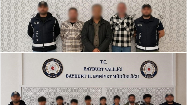 Bayburt'ta 8 düzensiz göçmen yakalandı