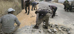 Araban'da cadde ve sokaklarda iyileştirilme çalışmaları sürüyor