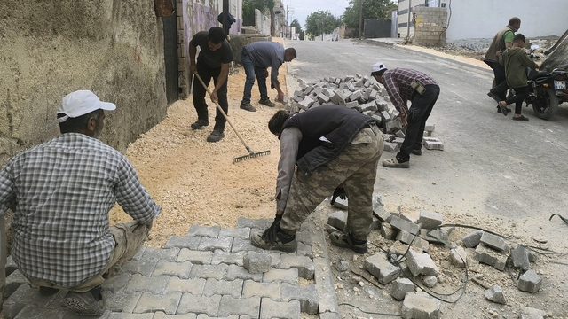 Araban'da cadde ve sokaklarda iyileştirilme çalışmaları sürüyor