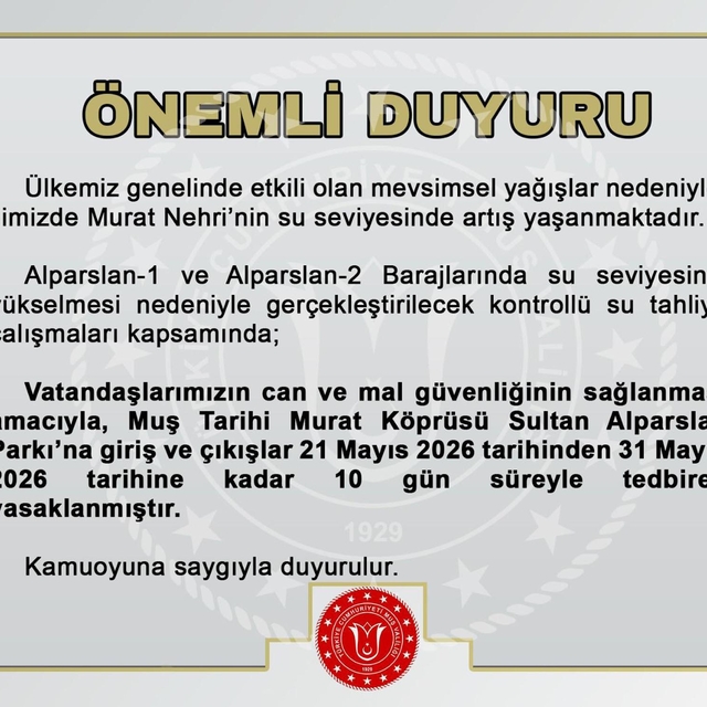 Murat Nehri'nin su seviyesi yükseldi, Murat Köprüsü ve Sultan Alparslan Par...