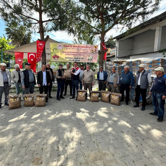 Koçarlı'da 3 bin kilo ayçiçeği tohumu üreticilere dağıtıldı