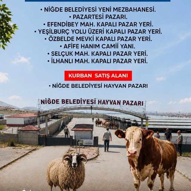 Niğde Belediyesi kurban kesim noktalarını açıkladı