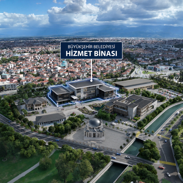 Sakarya Büyükşehir Belediyesi'nin yeni hizmet binasının detayları ve görsel...