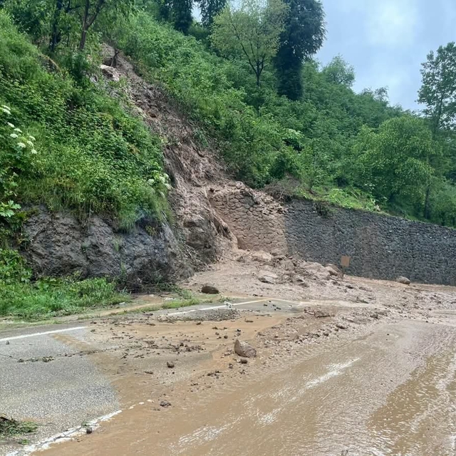 Ordu'da yağışlar heyelanlara neden oldu