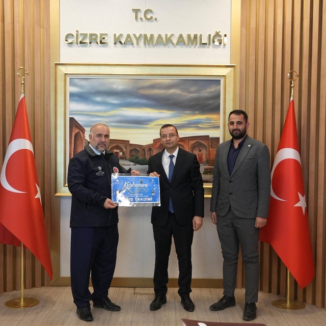 Cizre Kaymakamı Baycar, Türkiye Diyanet Vakfı kurban kampanyasına destek ve...