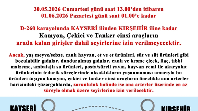 Kayseri'de tatil dönüşü trafik yoğunluğuna emniyetten önlem