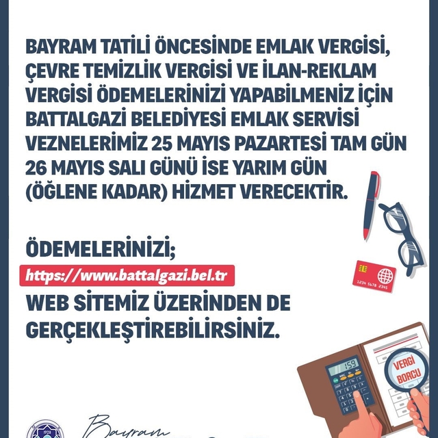 Battalgazi Belediyesi'nden bayram öncesi vezne düzenlemesi