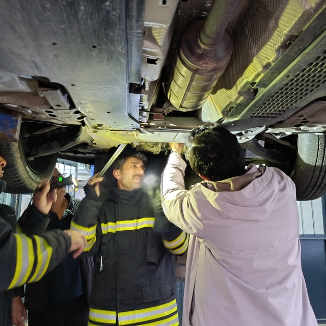 Otomobilin motor bölümüne giren kedi sanayide çıkarıldı