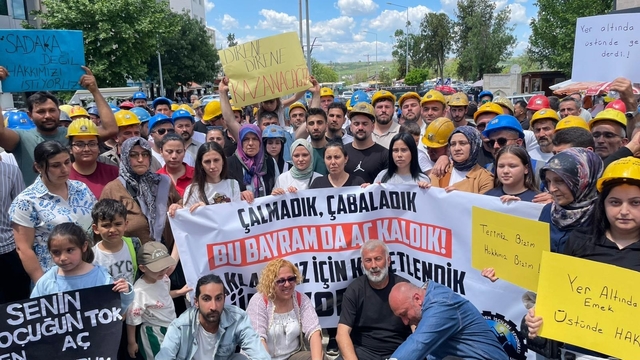 Uzunköprü'de 6 gündür eylem yapan madenciler aileleriyle birlikte yürüdü