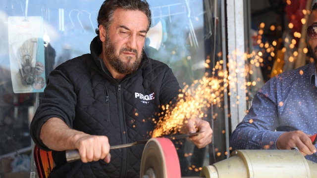 Bıçak bileme ustalarının 'Kurban Bayramı' yoğunluğu başladı