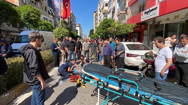Aydın'da motosikletin yaya geçidinde çarptığı kadın ağır yaralandı