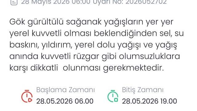 Meteoroloji Denizli için sarı kodulı uyarı verdi