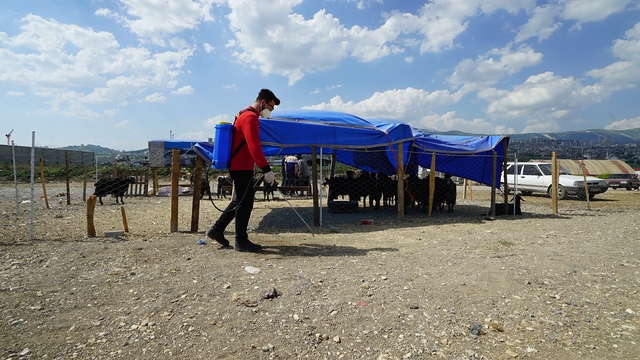 Kahramanmaraş'ta bayram temizliği ve ilaçlama çalışmaları sürüyor