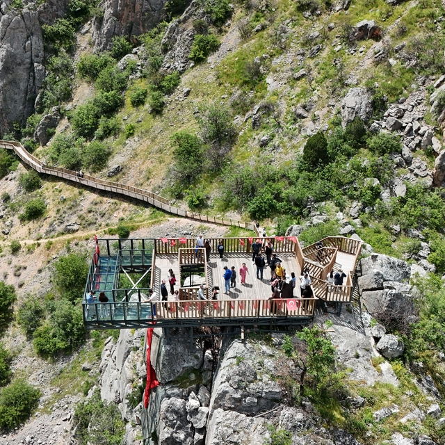 Bayram tatilinde Kazankaya Kanyonu'na ziyaretçi akını yaşandı