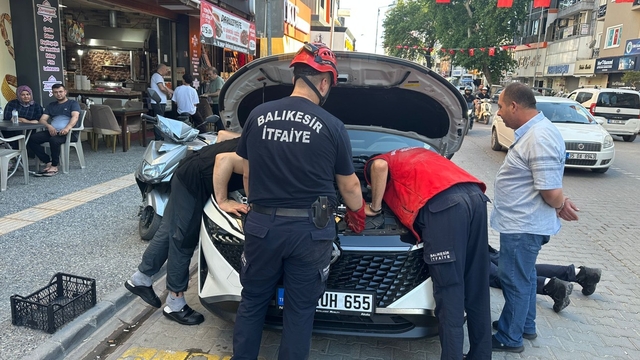 Kaputa saklanan yavru kedi, itfaiyeyi ekibini peşinden koşturdu