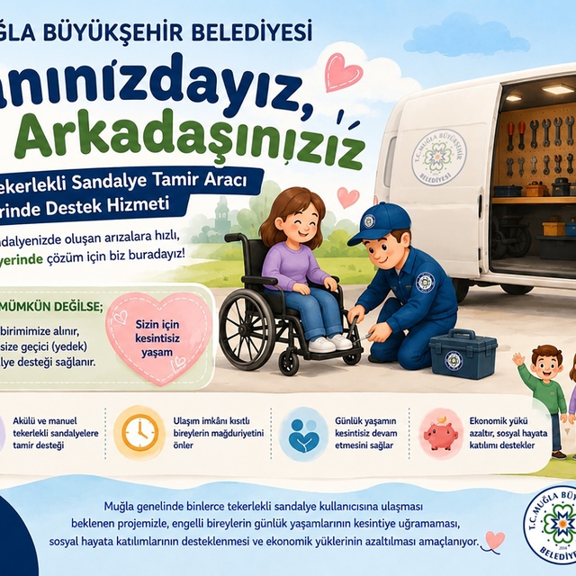 Mobil tekerlekli sandalye tamir aracı 'Engelsiz Muğla' için yollarda
