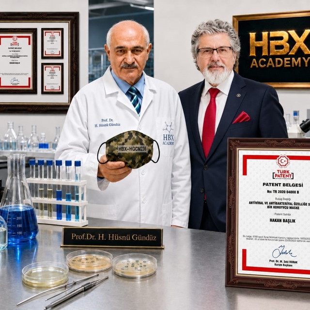 HBX Academy, "Antiviral ve antibakteriyel özelliğe sahip koruyucu maske' pa...