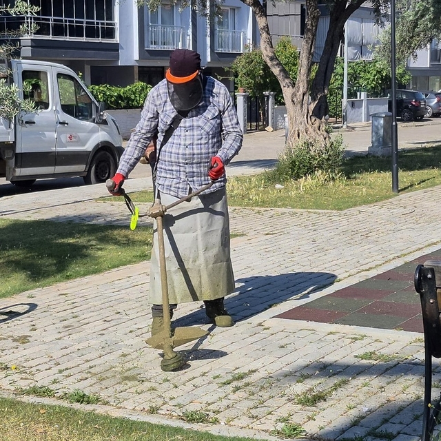 Efeler'de yeşil alanlarda yaz temizliği