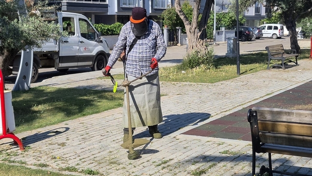 Efeler'de yeşil alanlarda yaz temizliği