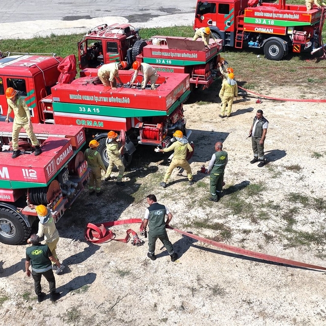 Mersin'de orman yangınlarına karşı tatbikat yapıldı