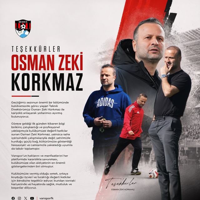 Vanspor, Osman Zeki Korkmaz ile yollarını ayırdı