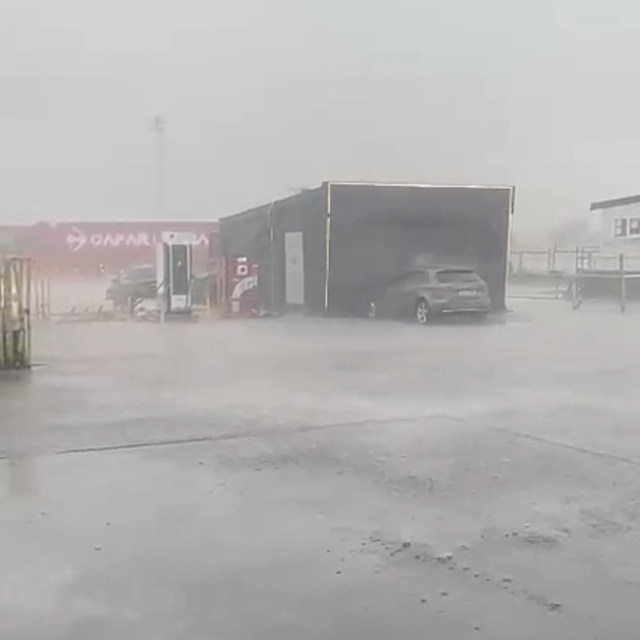 Kapıkule Sınır Kapısı'nda dolu yağışı