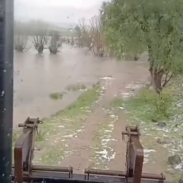 Bolu'da sağanak yağış dereleri taşırdı: Bahçe ve ahırlar sular altında kald...