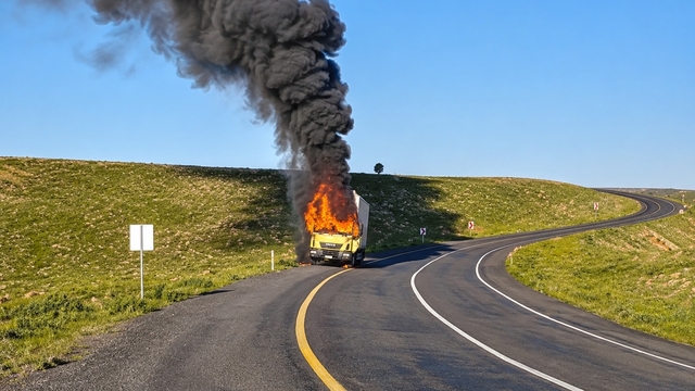 Şanlıurfa'da TIR alev alev yandı