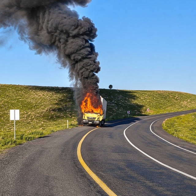 Şanlıurfa'da TIR alev alev yandı