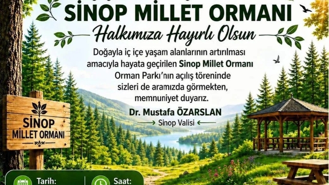 Sinop Millet Ormanı hizmete açılıyor