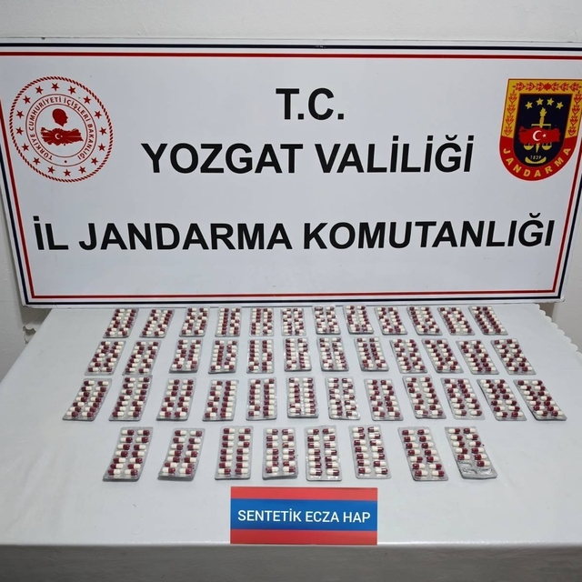 Yozgat'ta 613 sentetik uyuşturucu hap ele geçirildi