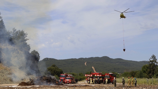 Yangın sezonu öncesi orman yangın tatbikatı