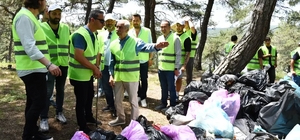 Keşan Dokuzdere Göleti'nde çevre temizliği yapıldı