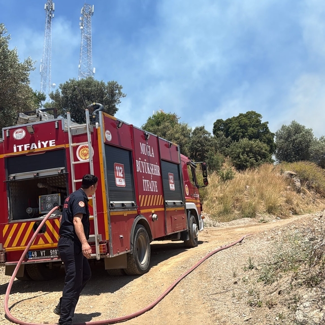 Bodrum'da çıkan yangın büyümeden söndürüldü