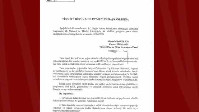 Baki Ersoy, Talas Devlet Hastanesi talebini meclis gündemine taşıdı