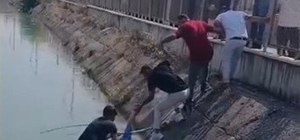Tarsus'ta sulama kanalına düşen şahıs ölümden döndü