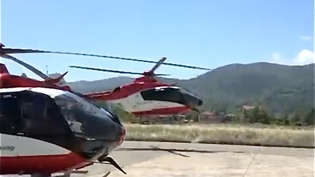 Samsun'un ambulans helikopterinden sınırları aşan nakil