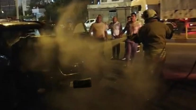 Belen'de otomobil yangını