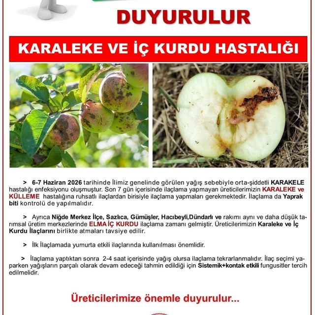 Üreticilere karaleke ve iç kurdu uyarısı